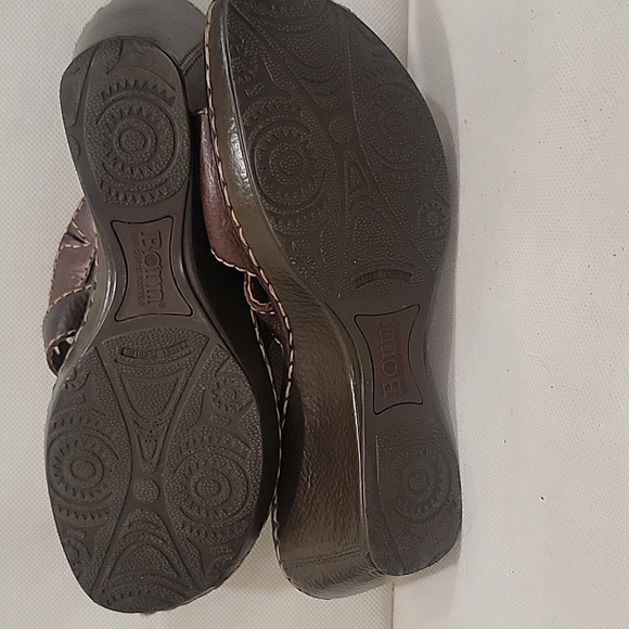 BORN BROWN LEATHER 2-1/2" WEDGE HEEL SANDAL (sz 9) - Picture 8 of 8